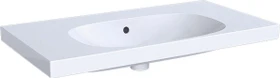 Geberit Acanto Waschtisch 90x48cm, ohne Hahnloch, mit Überlauf, Ablagefläche, weiß/KeraTect