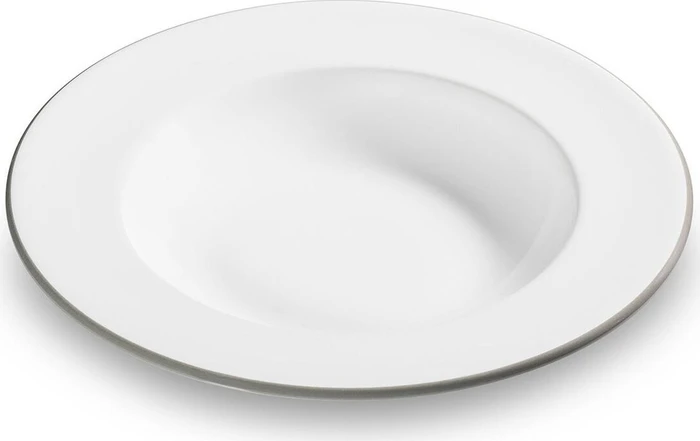 Gmundner Keramik Grauer Rand Suppenteller 24cm