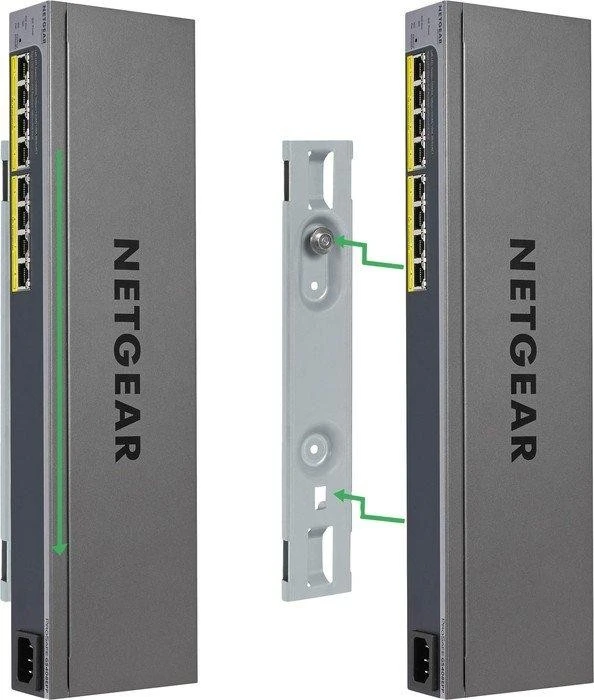 Netgear ProSAFE GS400 Easy-Mount Desktop Gigabit Smart Switch, 8x RJ-45, 124W PoE+