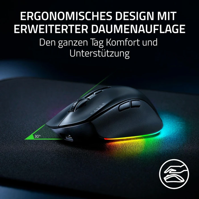 Razer Pro Click V2 Wireless Mouse, schwarz, USB/Bluetooth