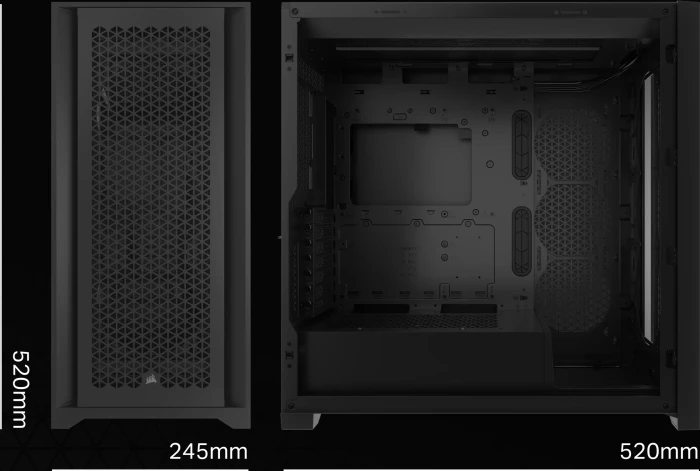 Corsair 5000D Core Airflow, schwarz, Glasfenster
