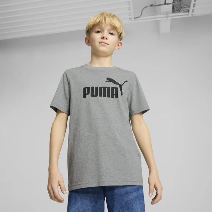 Puma ESS No. 1 Logo T-Shirt kurzarm medium gray heather (Junior)