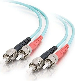 C2G LWL Duplex Kabel, OM3, 2x ST Stecker/2x ST Stecker, 2m, türkis