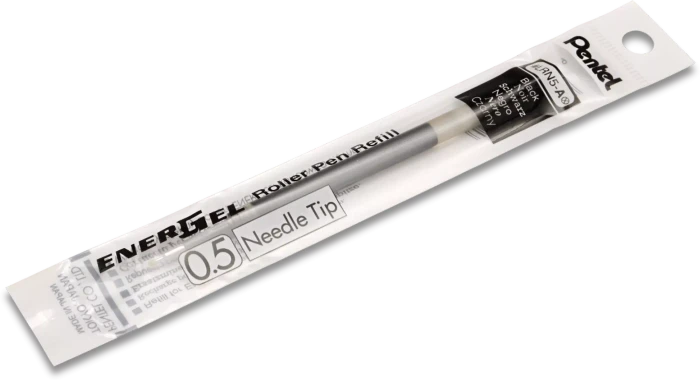 Pentel EnerGel Roller Pen LRN5-AX, Tintenrollermine 0.25mm (0.5mm Ball) schwarz, 12er-Pack