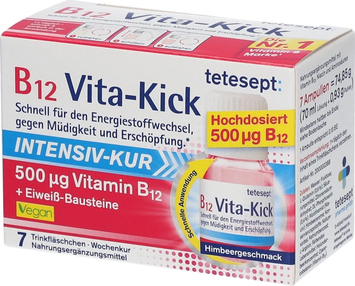Tetesept B12 Vita-Kick Intensiv-Kur Trinkfläschchen, 7 Stück