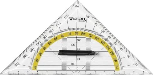 Westcott Geodreieck 14cm, mit Griff, transparent/gelb
