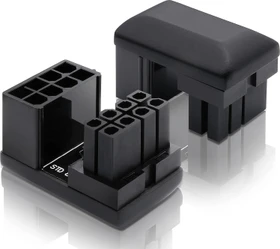 EZDIY-FAB 8-Pin PCIe Winkeladapter 180°, Variante STD, Lasche unten, schwarz, 2er-Pack
