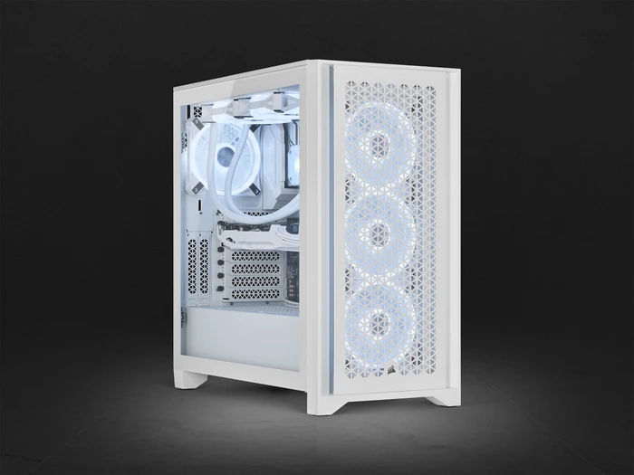 Corsair 4000D RGB Airflow QL Edition, weiß, Glasfenster