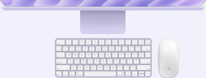Apple iMac 24", violett, M4 - 10 Core CPU / 10 Core GPU, 24GB RAM, 256GB SSD, Nanotexturglas [2024]