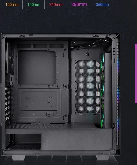 Thermaltake Divider 300 TG ARGB, schwarz, Glasfenster
