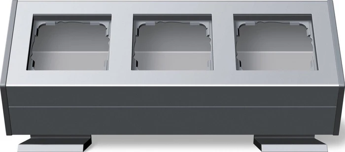 Gira Profil 55 Aufputzgehäuse mit Befestigungswinkel 3fach, aluminium