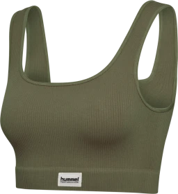 hummel Pulse Rib Sport-BH dusty olive (Damen)