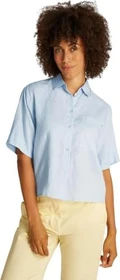 Tommy Hilfiger Regular Fit Leinen Hemd kurzarm sky blue (Damen)