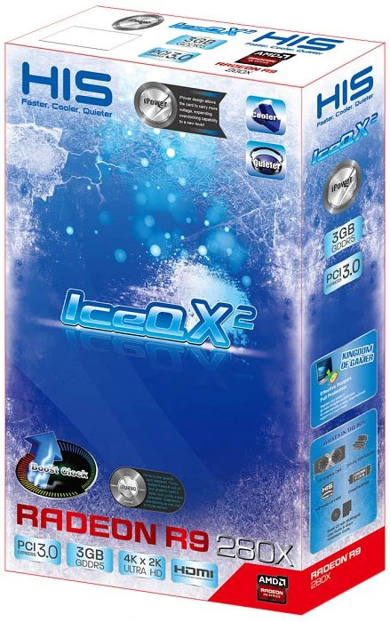 HIS Radeon R9 280X iPower IceQ X² Boost Clock, 3GB GDDR5, DVI, HDMI, 2x mDP
