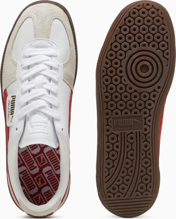 Puma Palermo Leather puma white/vapor gray/club red