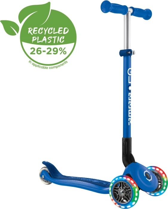 Globber Primo Foldable Lights Kickboard navy blue