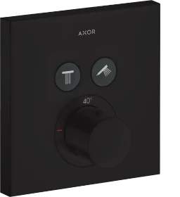 Hansgrohe Axor ShowerSelect eckig Thermostat mit 2 Ventilen mattschwarz