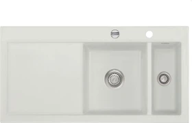 systemceram Mera 100 Einbau Becken rechts mit Ablauffernbedienung alu