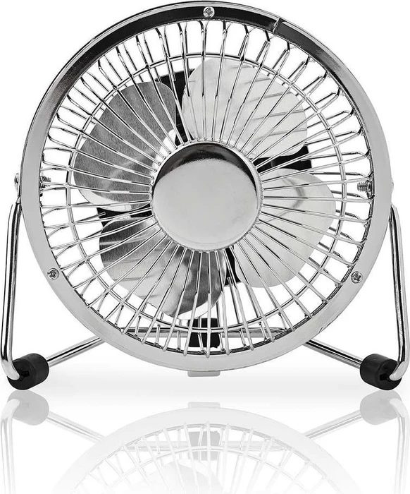 Nedis FNDK1CR10 USB Mini Tischventilator aus Metall 10cm chrom