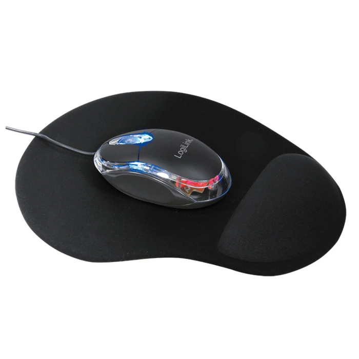 LogiLink Mouse Optical mit Gel Wrist Mousepad, USB