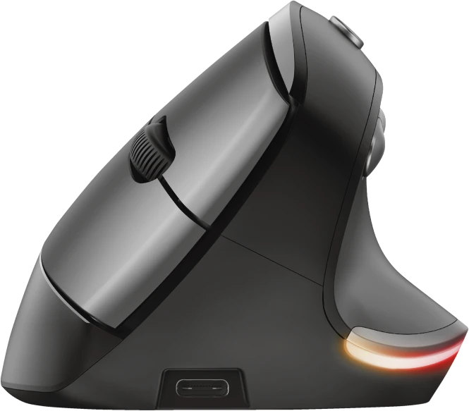 Trust Bayo Wireless Rechargeable Ergonomic Mouse, schwarz/grau, USB