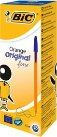 BIC Orange Original fine 0.35mm Kugelschreiber (Mine) blau/orange, 20er-Pack