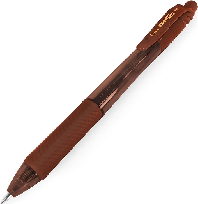 Pentel EnerGel X BL107 0.7mm/0.35mm Gelroller braun/transparent, 3er-Pack