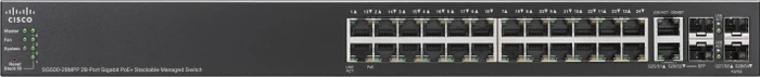 Cisco SG500 Rackmount Gigabit Managed Stacking Switch, 24x RJ-45, 2x RJ-45/SFP, 740W PoE+