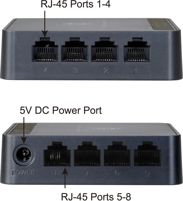 LevelOne FEU Desktop Switch, 8x RJ-45