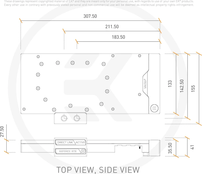 EK Water Blocks Quantum Line EK-Quantum Vector² Strix RTX 3080/90 ABP D-RGB, Nickel, Acryl