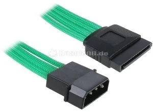 BitFenix Alchemy SATA-Stromadapter 4-Pin [IDE] auf 15-Pin [SATA] 45cm, sleeved grün