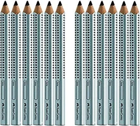 Faber-Castell Jumbo Grip Bleistift B graphit, silber, 12er-Pack
