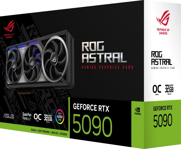ASUS ROG Astral GeForce RTX 5090 OC, ROG-ASTRAL-RTX5090-O32G-GAMING, 32GB GDDR7, 2x HDMI, 3x DP