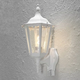 Konstsmide Firenze 22cm Sensor Wandleuchte stehend weiß