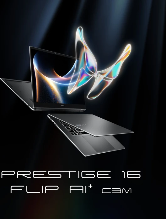 MSI Prestige 16 Flip AI+ C3MTG-063, Platinum Gray, Core Ultra 9 386H, 32GB RAM, 2TB SSD, DE