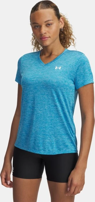 Under Armour Tech V Twist Funktionsshirt kurzarm ether blue/white (Damen)