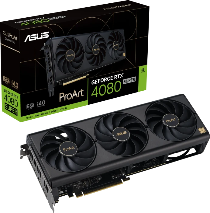 ASUS ProArt GeForce RTX 4080 SUPER, PROART-RTX4080S-16G, 16GB GDDR6X, HDMI, 3x DP