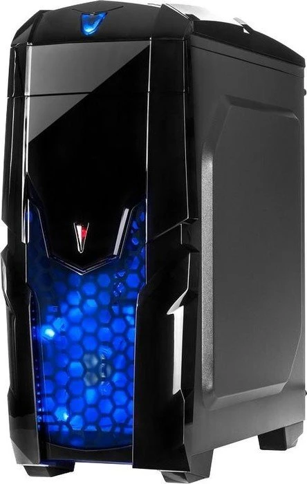 Inter-Tech Q2 Illuminator, Acrylfenster, Lüfter LED blau