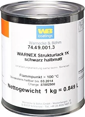 WB Coatings Warnex Strukturlack schwarz, 1.00kg