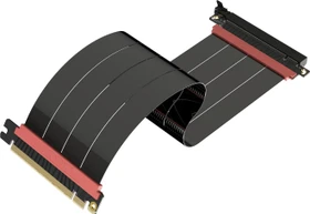 LinkUP AVA5 v2 Riser Kabel, gerade, PCIe 5.0, 300mm, schwarz/rosa