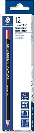 Staedtler Lumocolor glasochrom 108 Trockenmarker rot, 12er-Pack