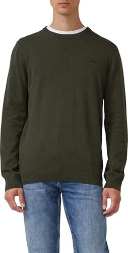 s.Oliver Baumwoll Logo-Stickerei Pullover olive (Herren)