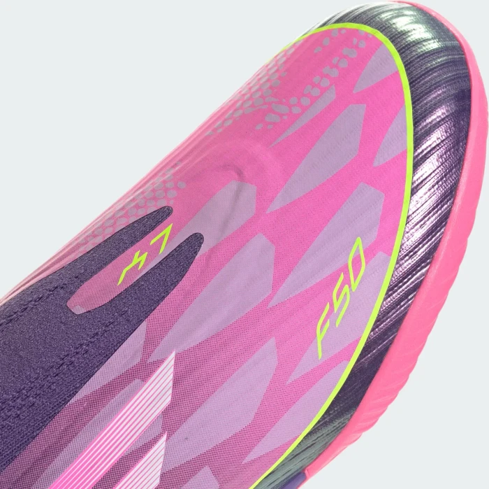 adidas F50 League Laceless IN purple/cloud white/lucid lemon (Junior)