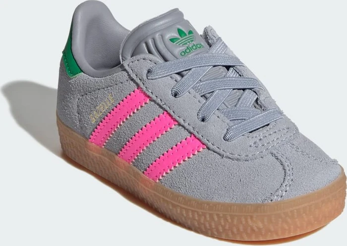 adidas Gazelle Comfort Closure Elastic Laces halo silver/lucid pink/green (Junior)