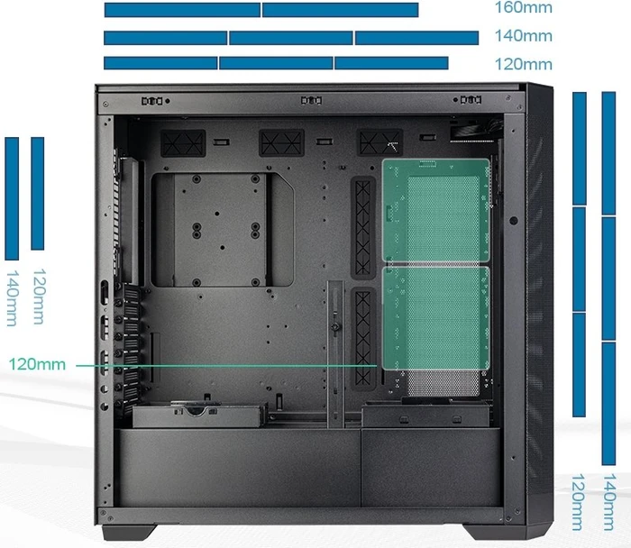 SilverStone Seta H2, schwarz, Glasfenster