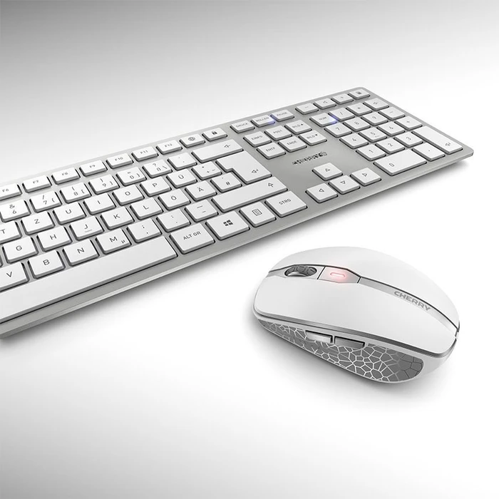 Cherry DW 9100 Slim weiß/silber, USB/Bluetooth, BE