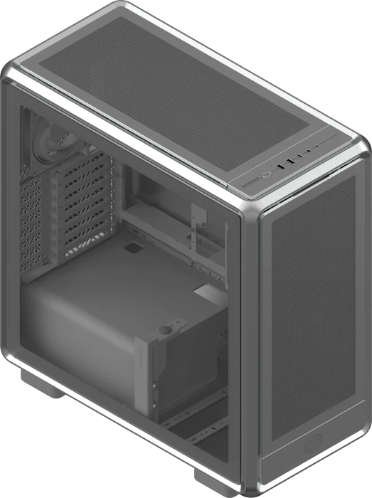 Cooler Master MasterFrame 600 Mesh, silber, Glasfenster