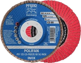 Pferd PFF 125 CO-FREEZE 80 SG INOX POLIFAN Fächerschleifscheibe K80, 125x22.23mm, 10 Stück