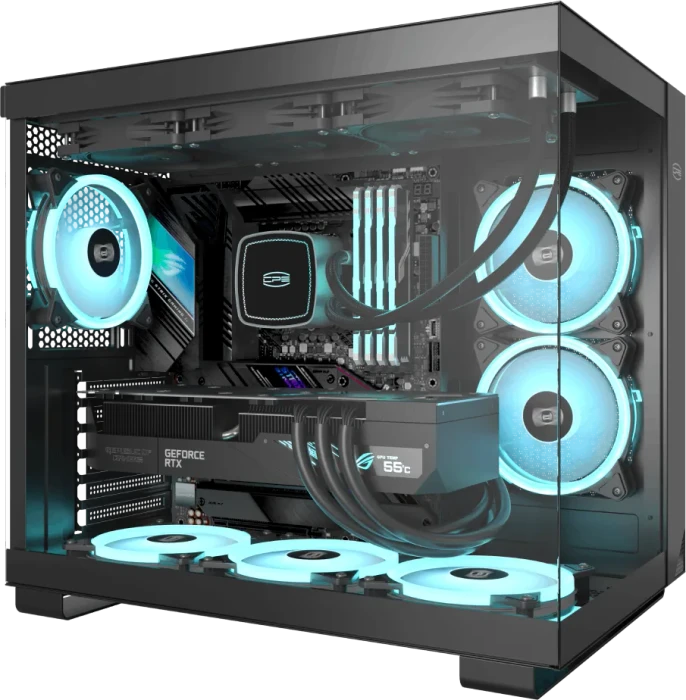 PCCooler C3 T500 ARGB BK, schwarz, Glasfenster