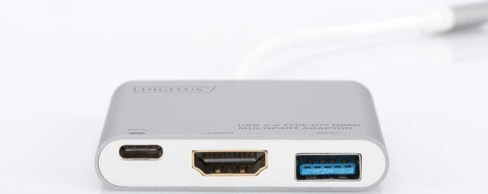 Digitus USB-C auf HDMI Multiport Adapter silber/weiß
